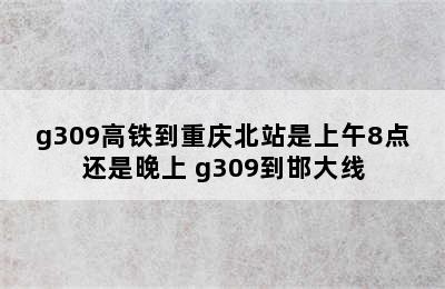 g309高铁到重庆北站是上午8点还是晚上 g309到邯大线